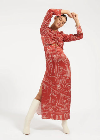 ROAME. Beso Dress model casual pose
