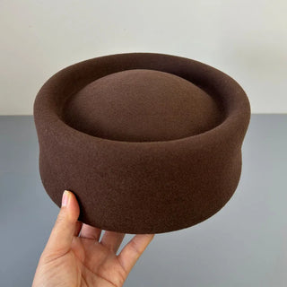 Wool Pillbox - Brown