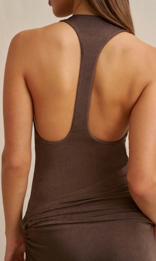 Vienna Racerback Dress - Brown