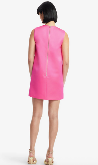 Yvonne Applique Floral Mini Dress- Peony Print in Fuchsia