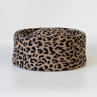 Wool Pillbox  - Leopard Print