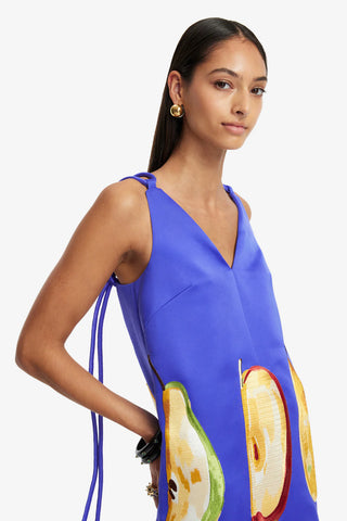 Taylor Embroidered Mini Dress - Pear Print