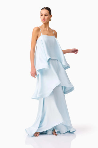 Tilly Tiered Maxi Dress - Pale Blue