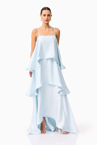 Tilly Tiered Maxi Dress - Pale Blue
