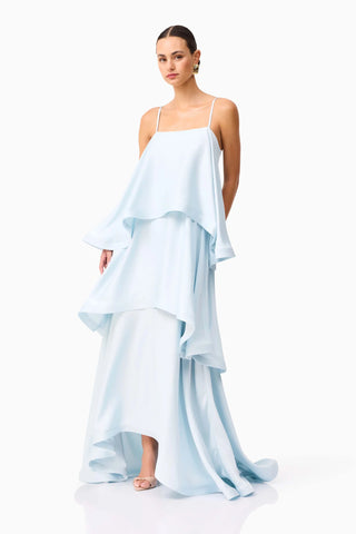 Tilly Tiered Maxi Dress - Pale Blue