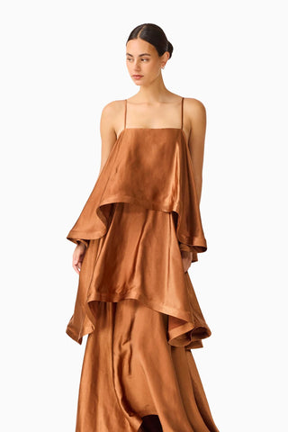 Tilly Tiered Maxi Dress - Toffee Brown