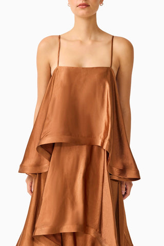 Tilly Tiered Maxi Dress - Toffee Brown