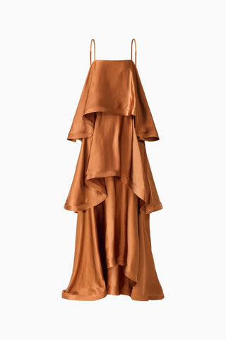 Tilly Tiered Maxi Dress - Toffee Brown
