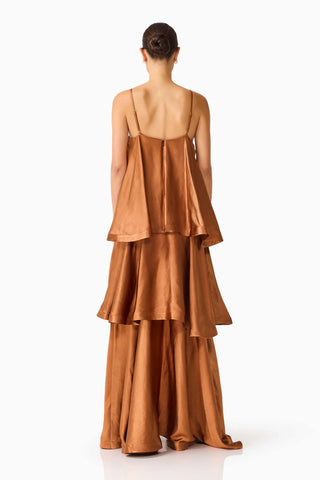 Tilly Tiered Maxi Dress - Toffee Brown