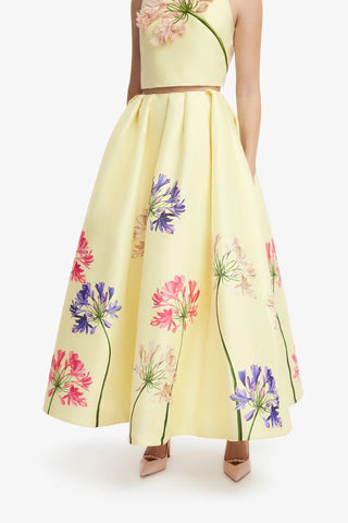 Victoria Puff Maxi Skirt - Agapanthus Print