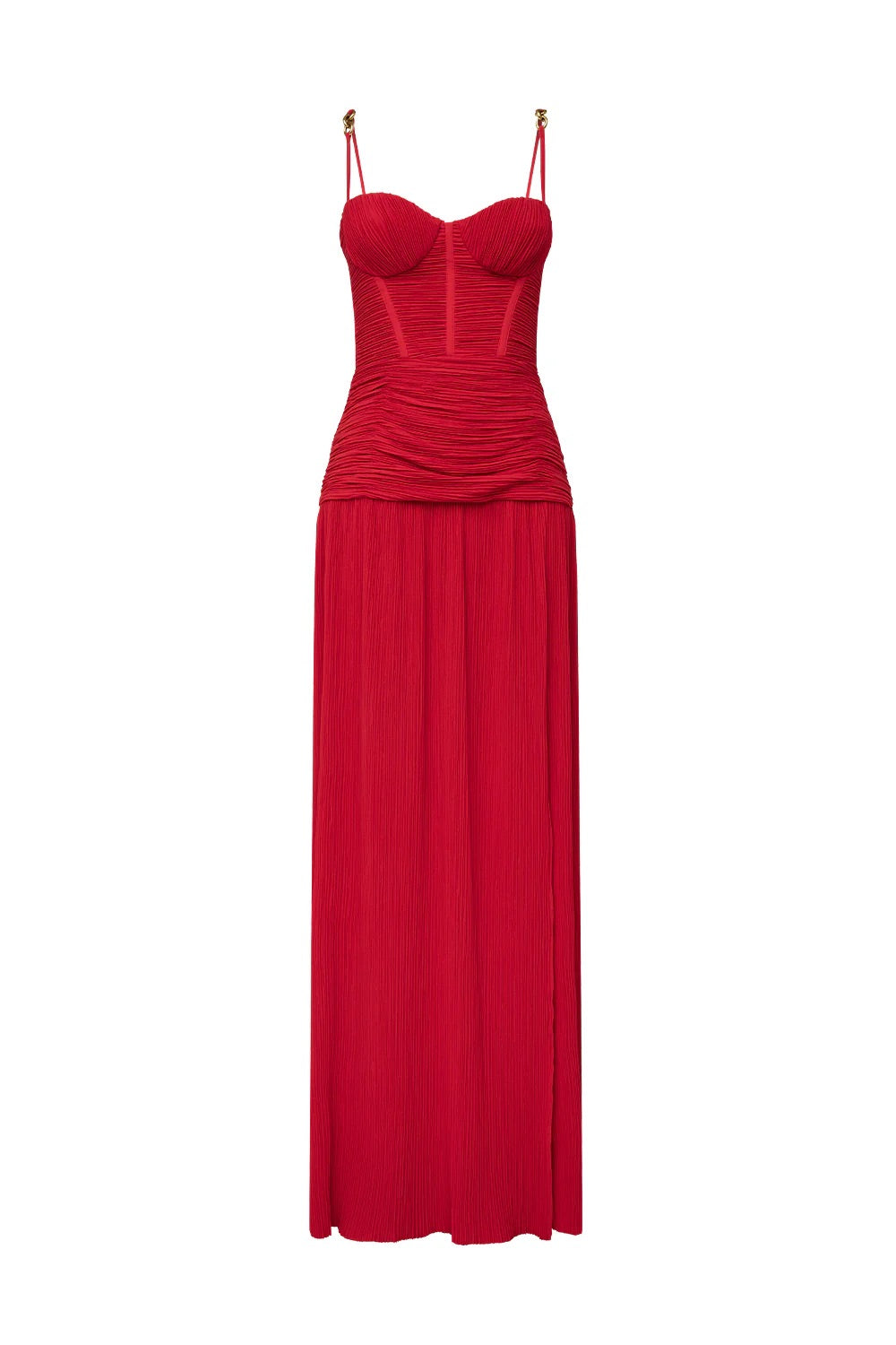double time pleat dress red New colourway! Manning Cartell Double Time Pleat Dress in a gorgeous new RED The dress features elegant pleats throughout and considered boning through the corset top and flows into a beautiful
